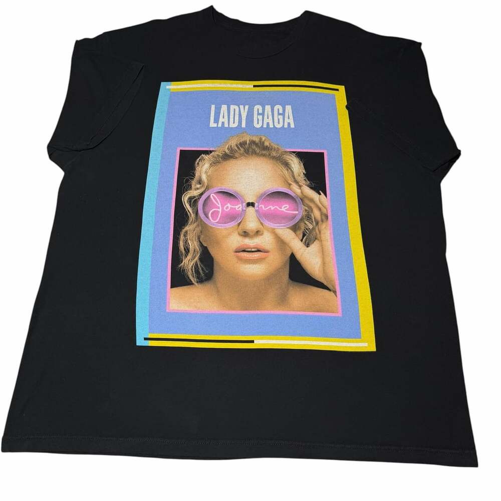 Lady Gaga Joanne World Tour 2017 Black Concert T-Shirt Double Sided